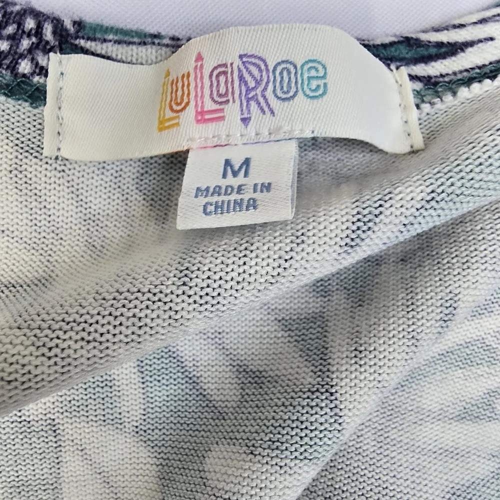 LulaRoe Teal Floral Duster with Pockets